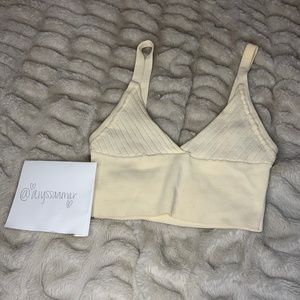NEW ZARA Small cropped Beige Top
